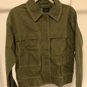 Zara olive green military style jacket size small